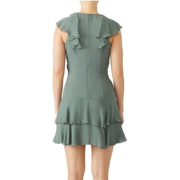 NWT $348 Parker Sage Green Ruffled Tiered Dress, Size 2 - Picture 13 of 14